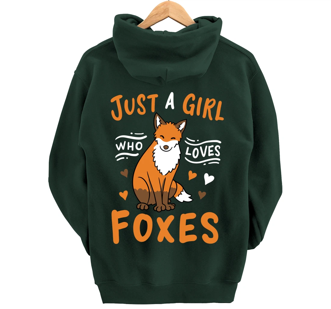 Fox Just a Girl Who Loves Foxes Gift for Fox Lovers Pullover Hoodie