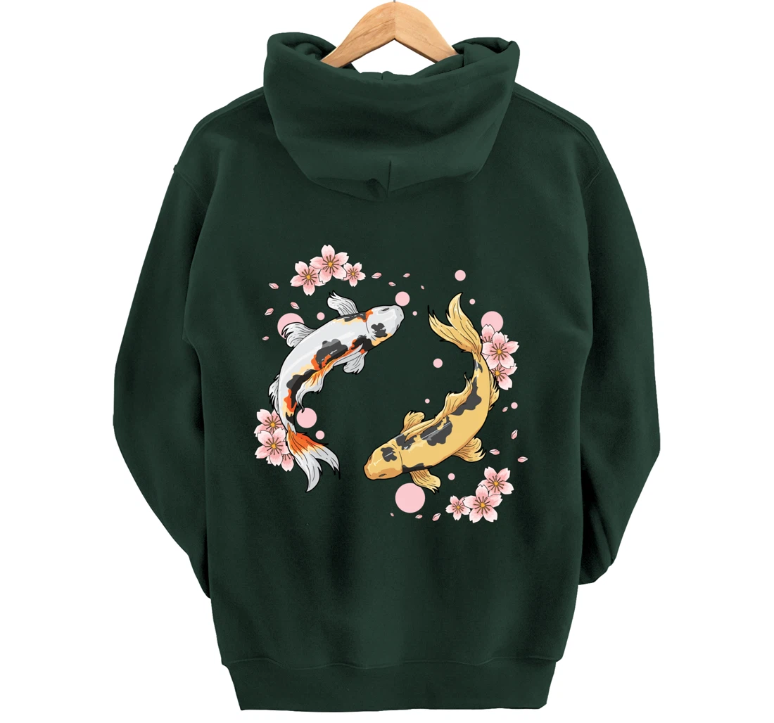 Japanese Koi Fish Carp Pond Japan Tattoo Gift for Koi Lovers Pullover Hoodie