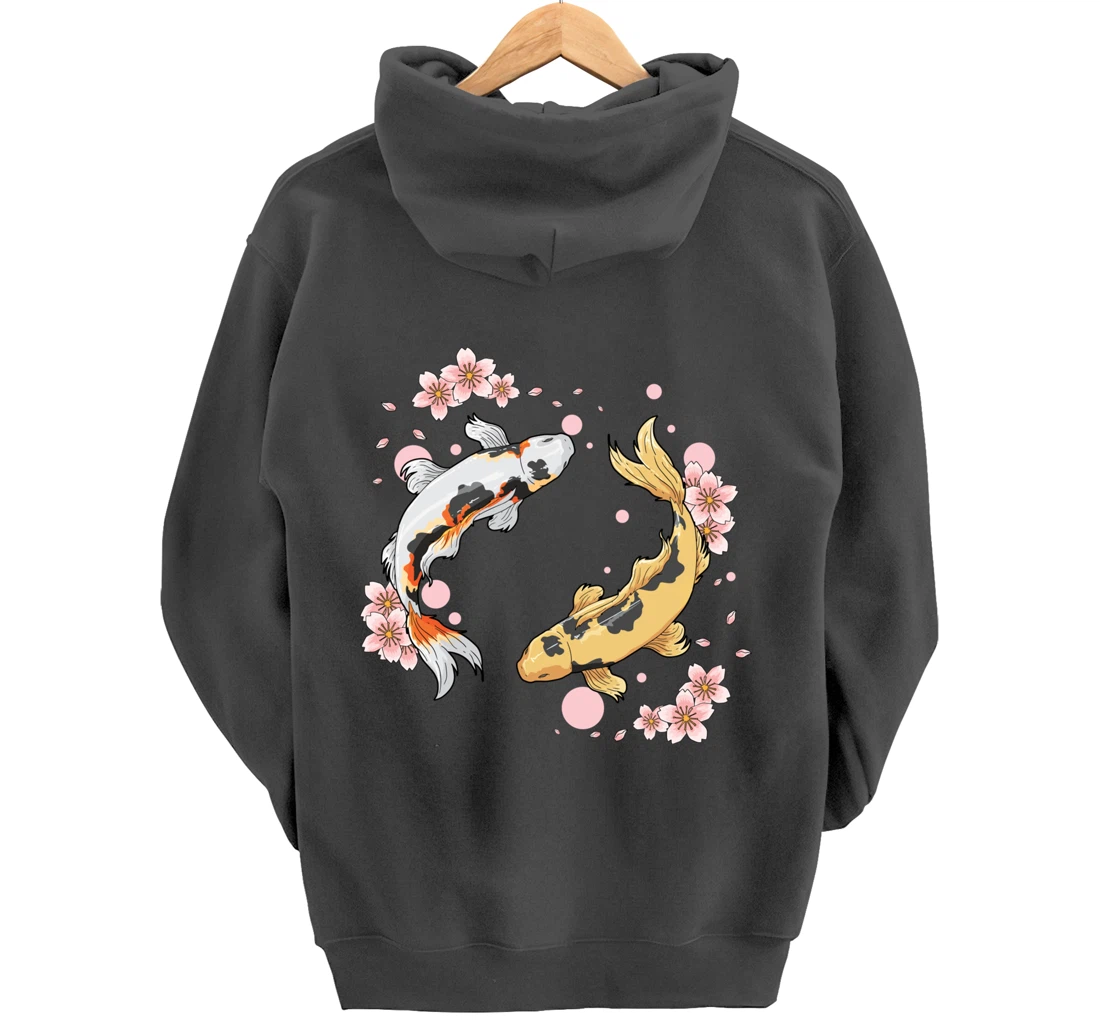 Japanese Koi Fish Carp Pond Japan Tattoo Gift for Koi Lovers Pullover Hoodie