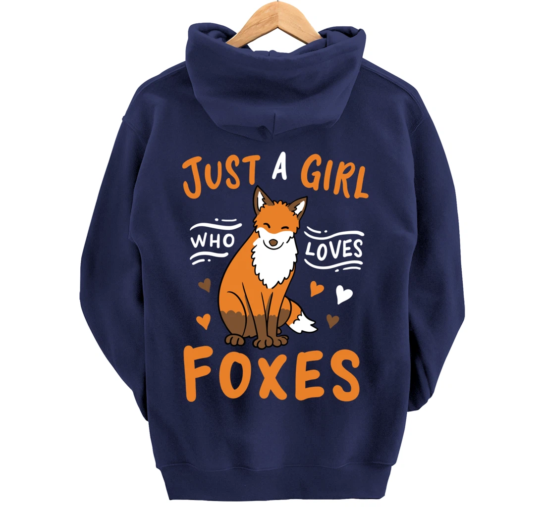 Fox Just a Girl Who Loves Foxes Gift for Fox Lovers Pullover Hoodie