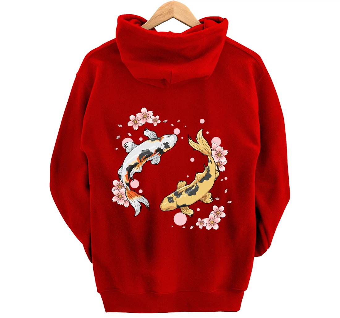 Japanese Koi Fish Carp Pond Japan Tattoo Gift for Koi Lovers Pullover Hoodie