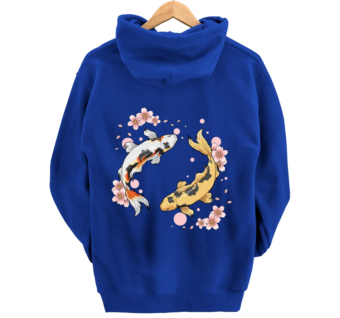 Japanese Koi Fish Carp Pond Japan Tattoo Gift for Koi Lovers Pullover Hoodie
