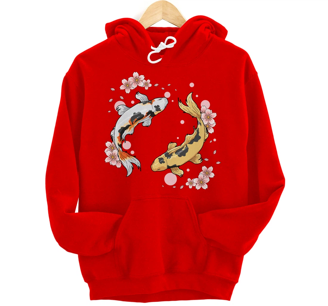 Japanese Koi Fish Carp Pond Japan Tattoo Gift for Koi Lovers Pullover Hoodie
