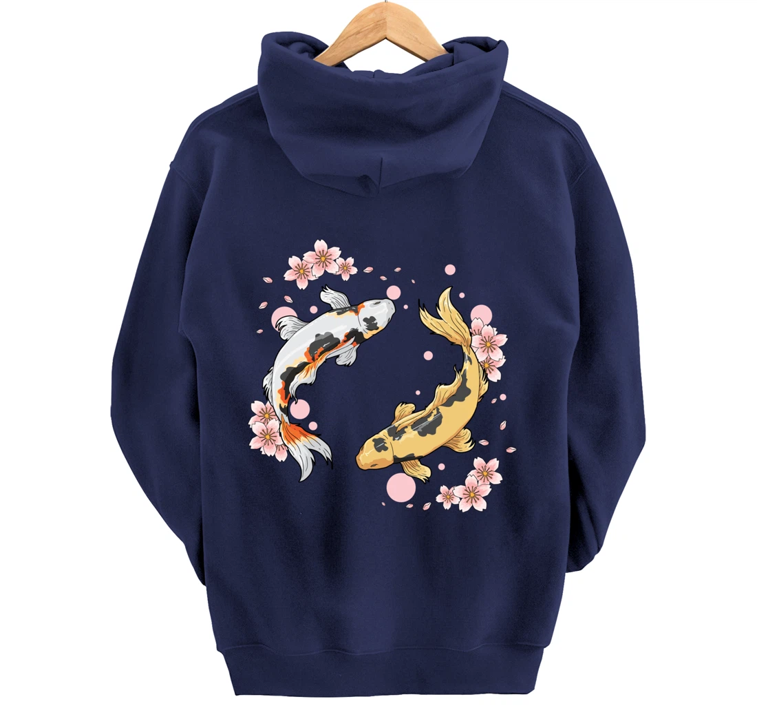 Japanese Koi Fish Carp Pond Japan Tattoo Gift for Koi Lovers Pullover Hoodie