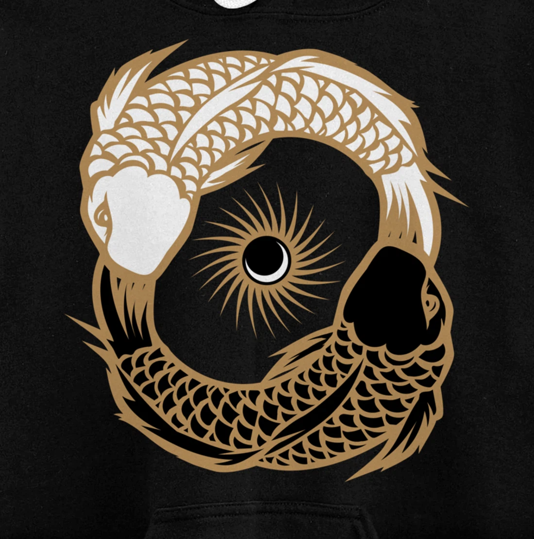 Yin Yang Tai Chi Japanese Koi Fish Koi Carp Pond Japan Art Pullover Hoodie