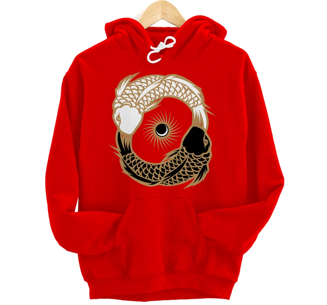 Yin Yang Tai Chi Japanese Koi Fish Koi Carp Pond Japan Art Pullover Hoodie