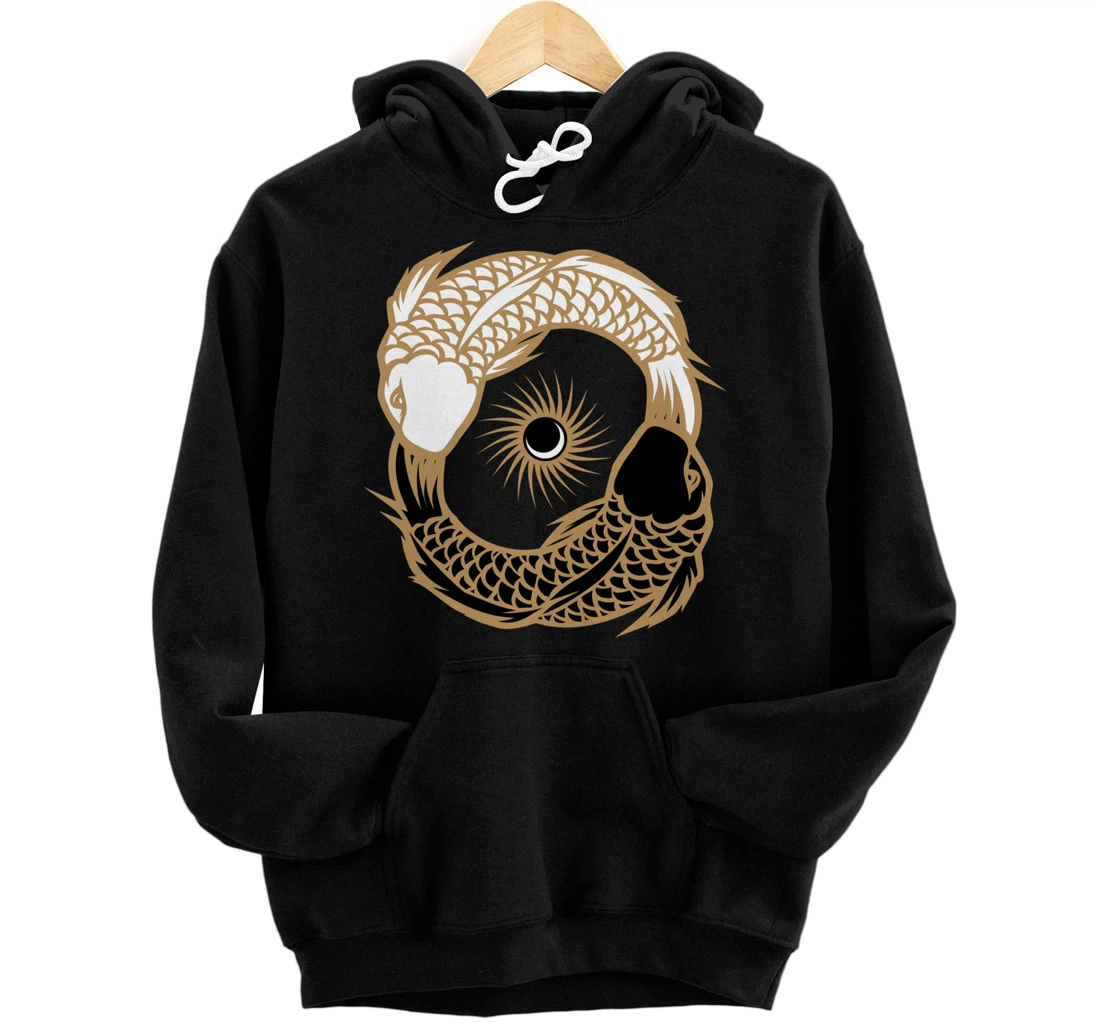 Yin Yang Tai Chi Japanese Koi Fish Koi Carp Pond Japan Art Pullover Hoodie
