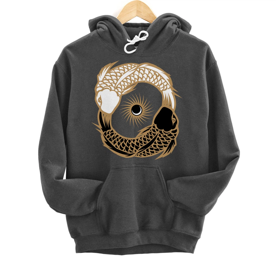 Yin Yang Tai Chi Japanese Koi Fish Koi Carp Pond Japan Art Pullover Hoodie