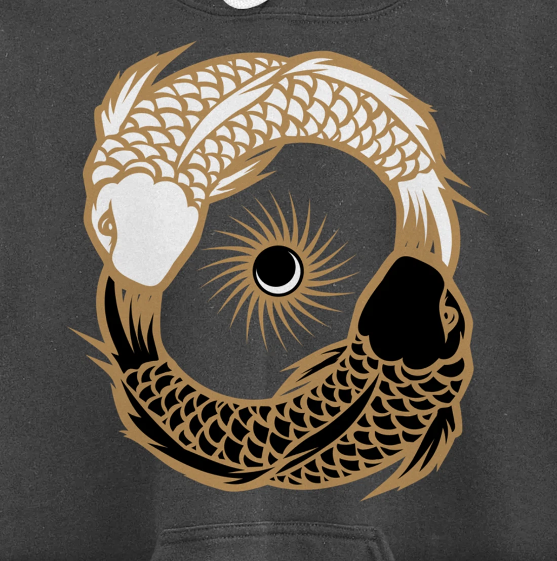 Yin Yang Tai Chi Japanese Koi Fish Koi Carp Pond Japan Art Pullover Hoodie