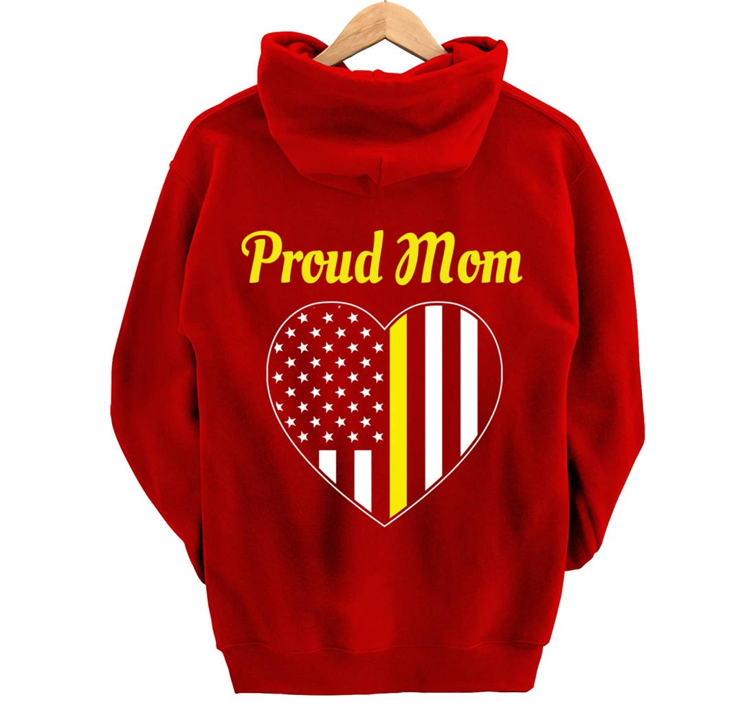 Dispatcher Mom Proud Mom Dispatch Heart Pullover Hoodie