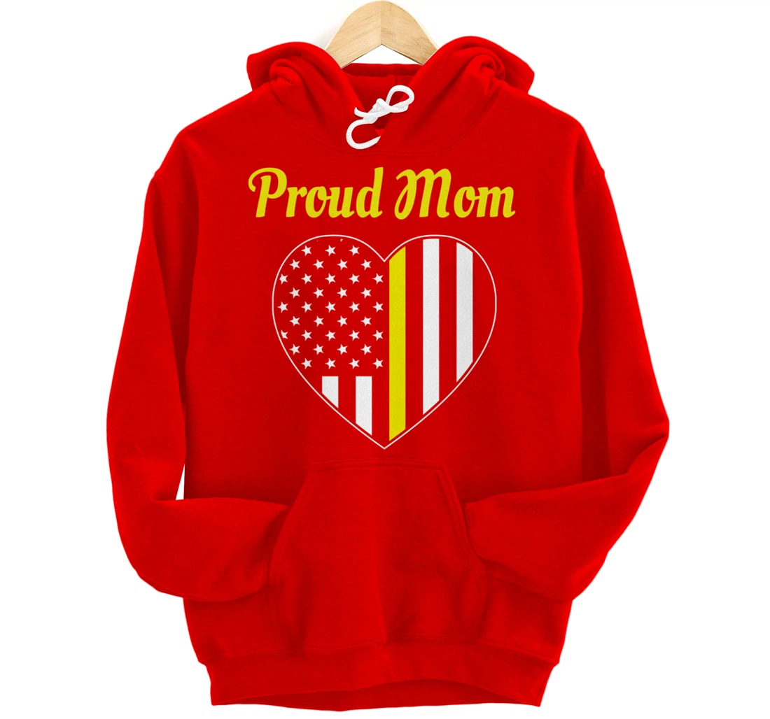 Dispatcher Mom Proud Mom Dispatch Heart Pullover Hoodie