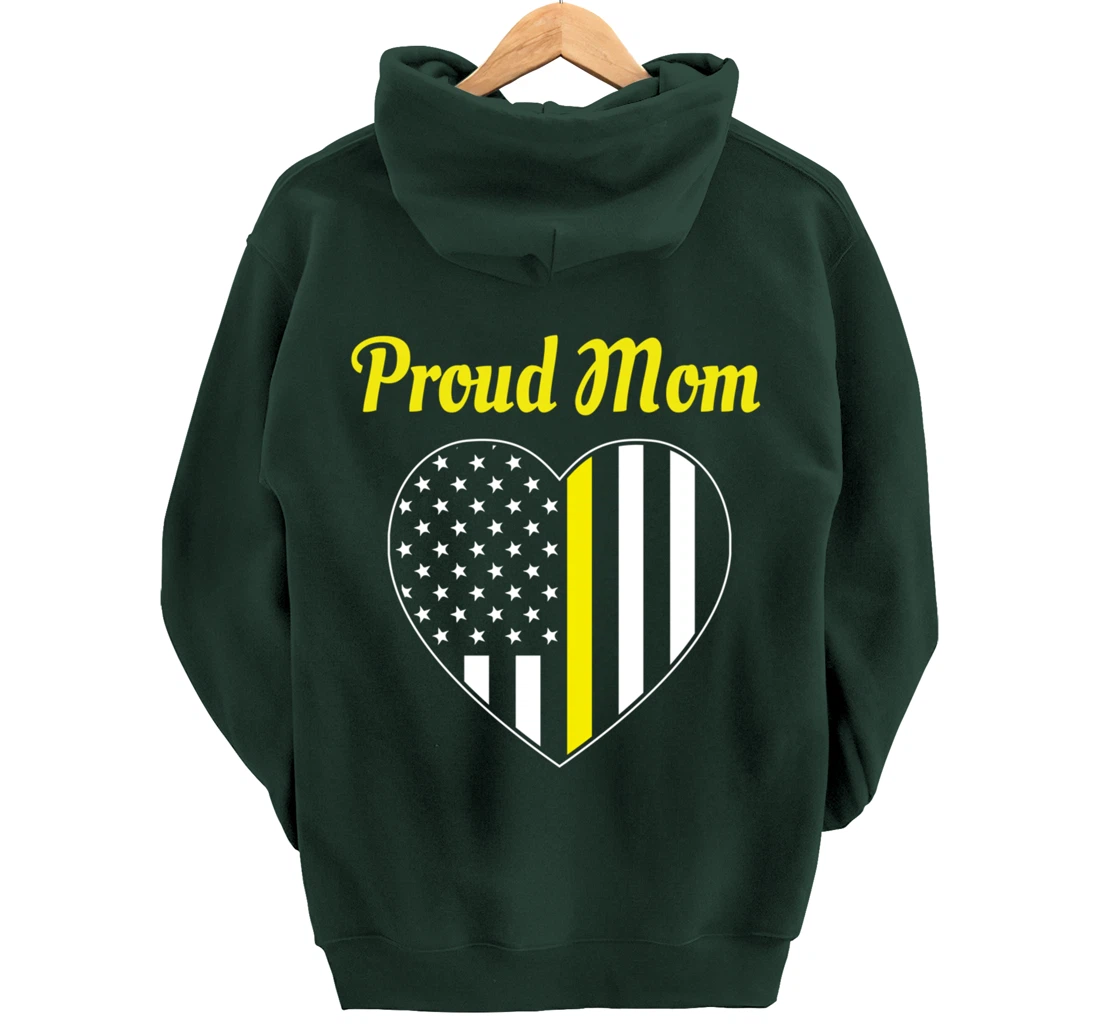 Dispatcher Mom Proud Mom Dispatch Heart Pullover Hoodie