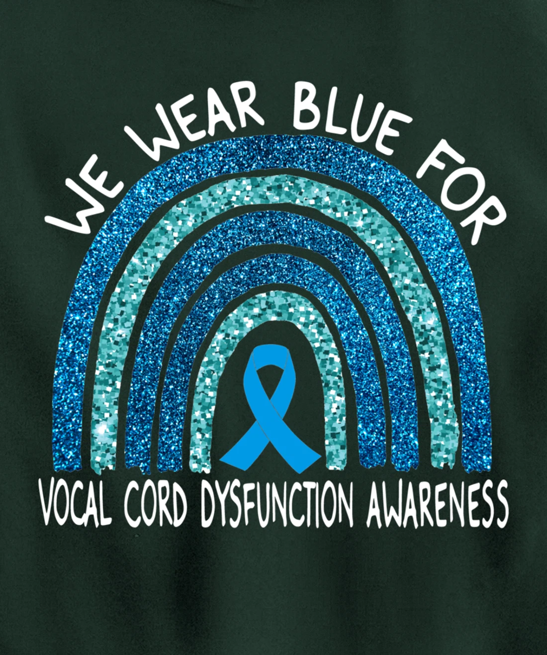 We Wear Blue For Vocal Cord Dysfunction Rainbow Gift Pullover Hoodie