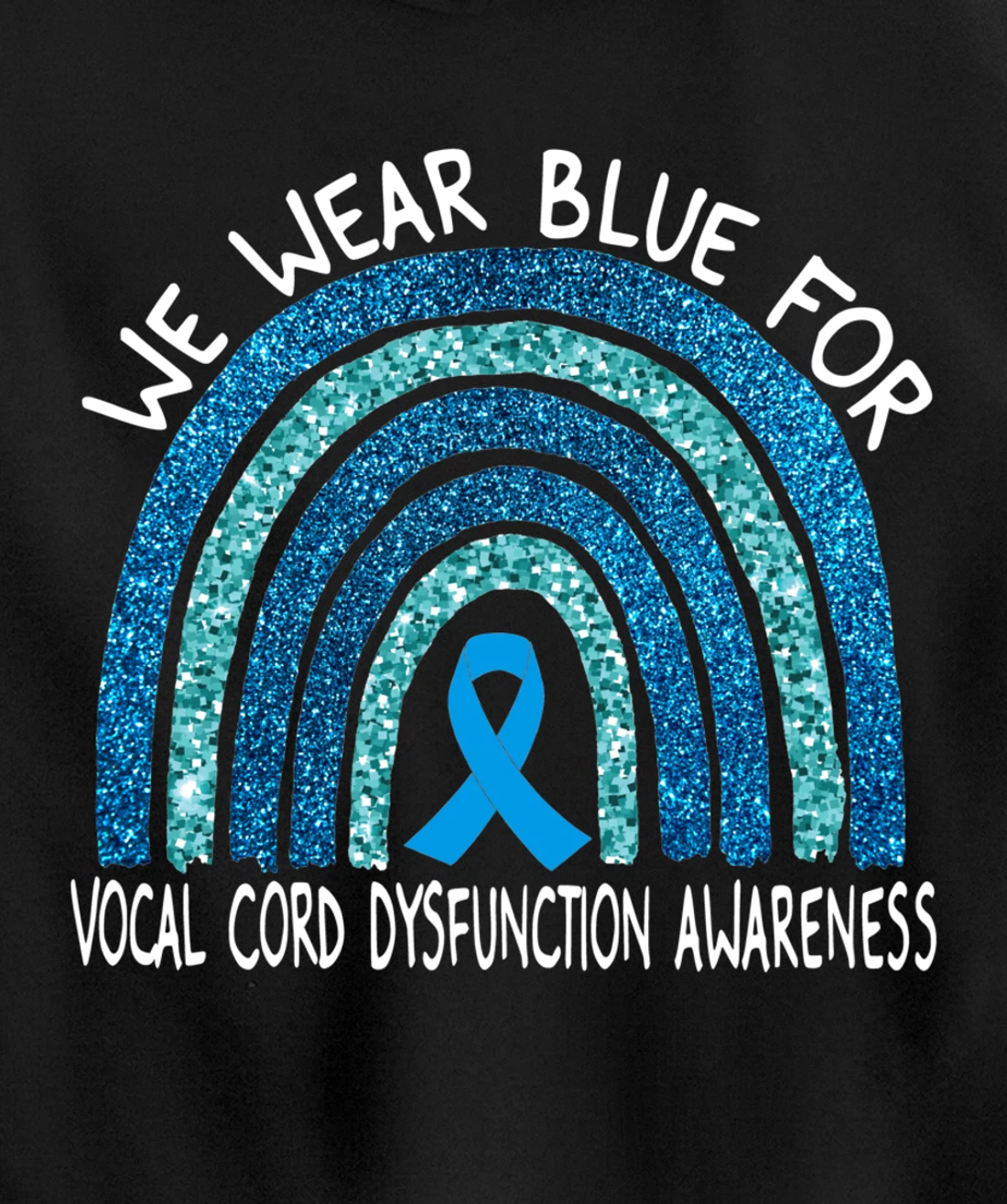 We Wear Blue For Vocal Cord Dysfunction Rainbow Gift Pullover Hoodie