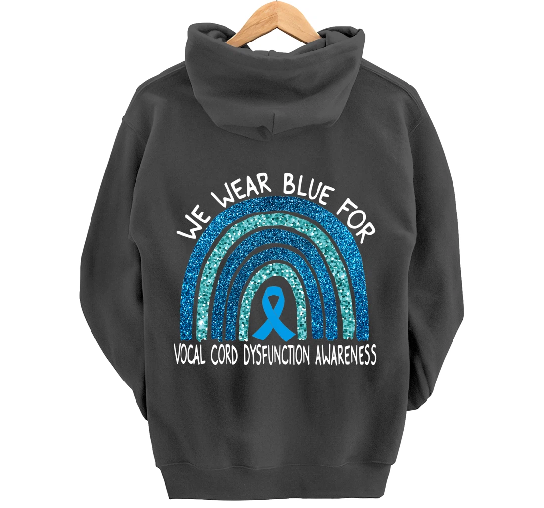 We Wear Blue For Vocal Cord Dysfunction Rainbow Gift Pullover Hoodie