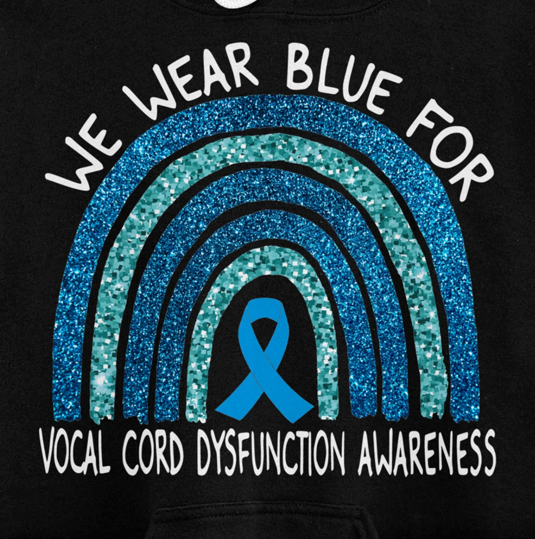 We Wear Blue For Vocal Cord Dysfunction Rainbow Gift Pullover Hoodie