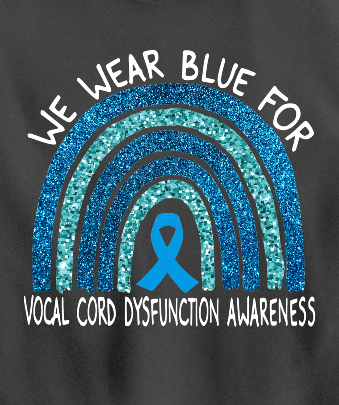 We Wear Blue For Vocal Cord Dysfunction Rainbow Gift Pullover Hoodie