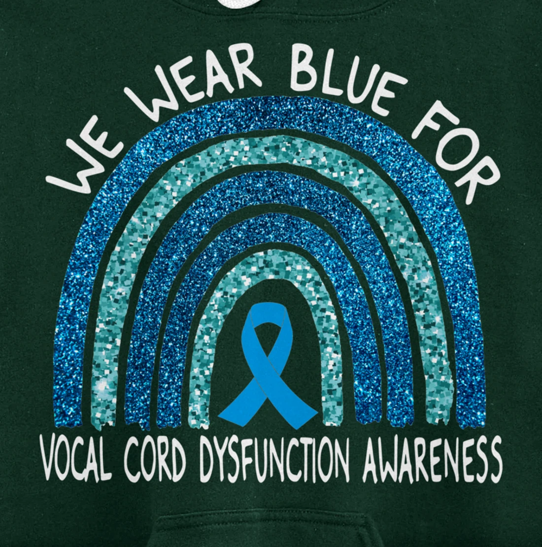 We Wear Blue For Vocal Cord Dysfunction Rainbow Gift Pullover Hoodie