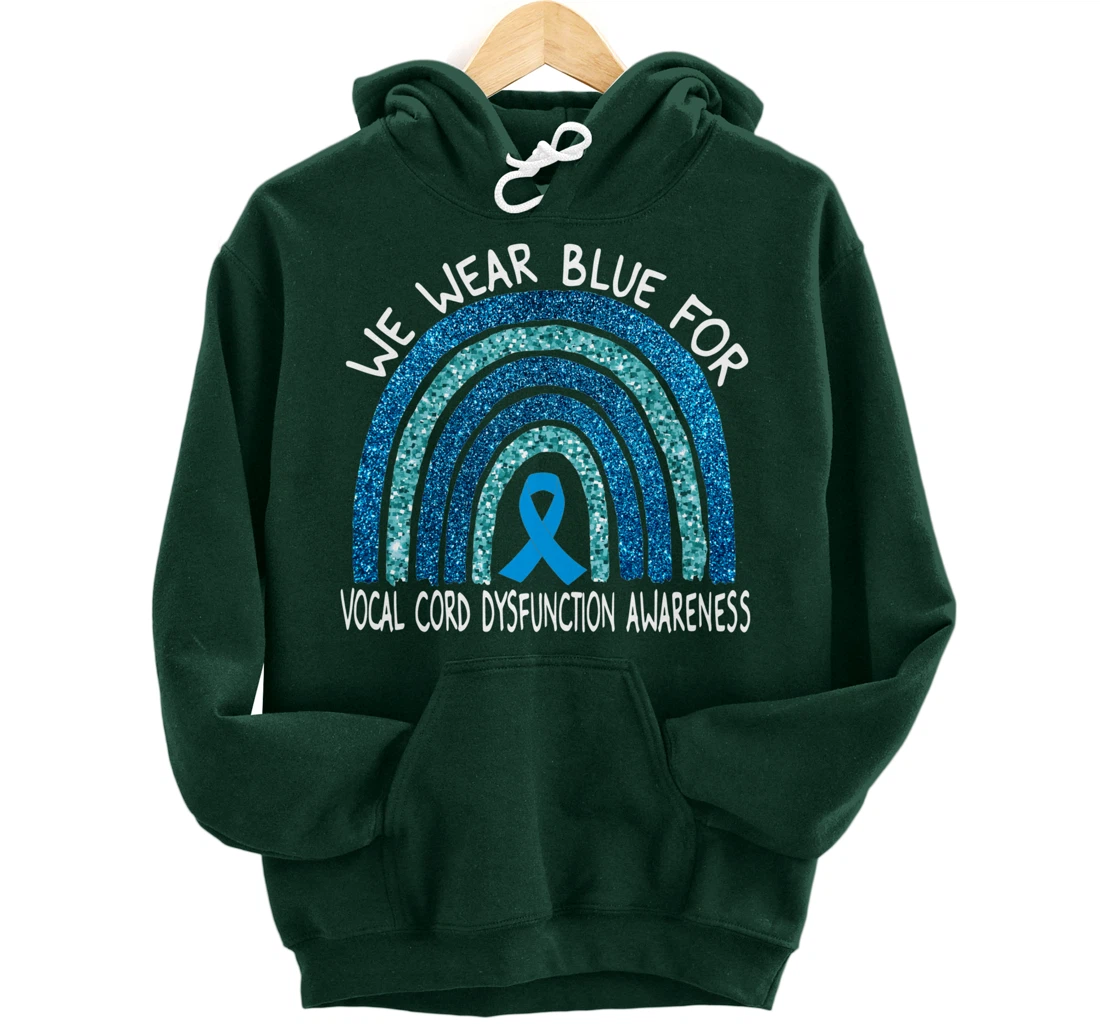We Wear Blue For Vocal Cord Dysfunction Rainbow Gift Pullover Hoodie