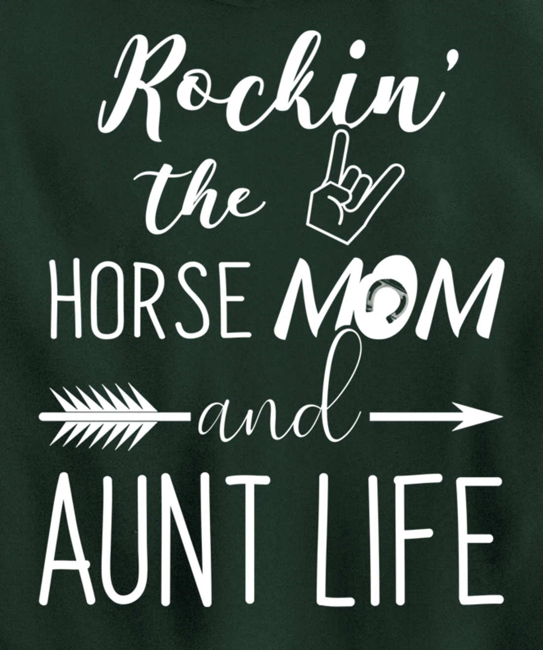 Rockin The Horse Mom and Aunt Life - Unique Horse Lovers Pullover Hoodie