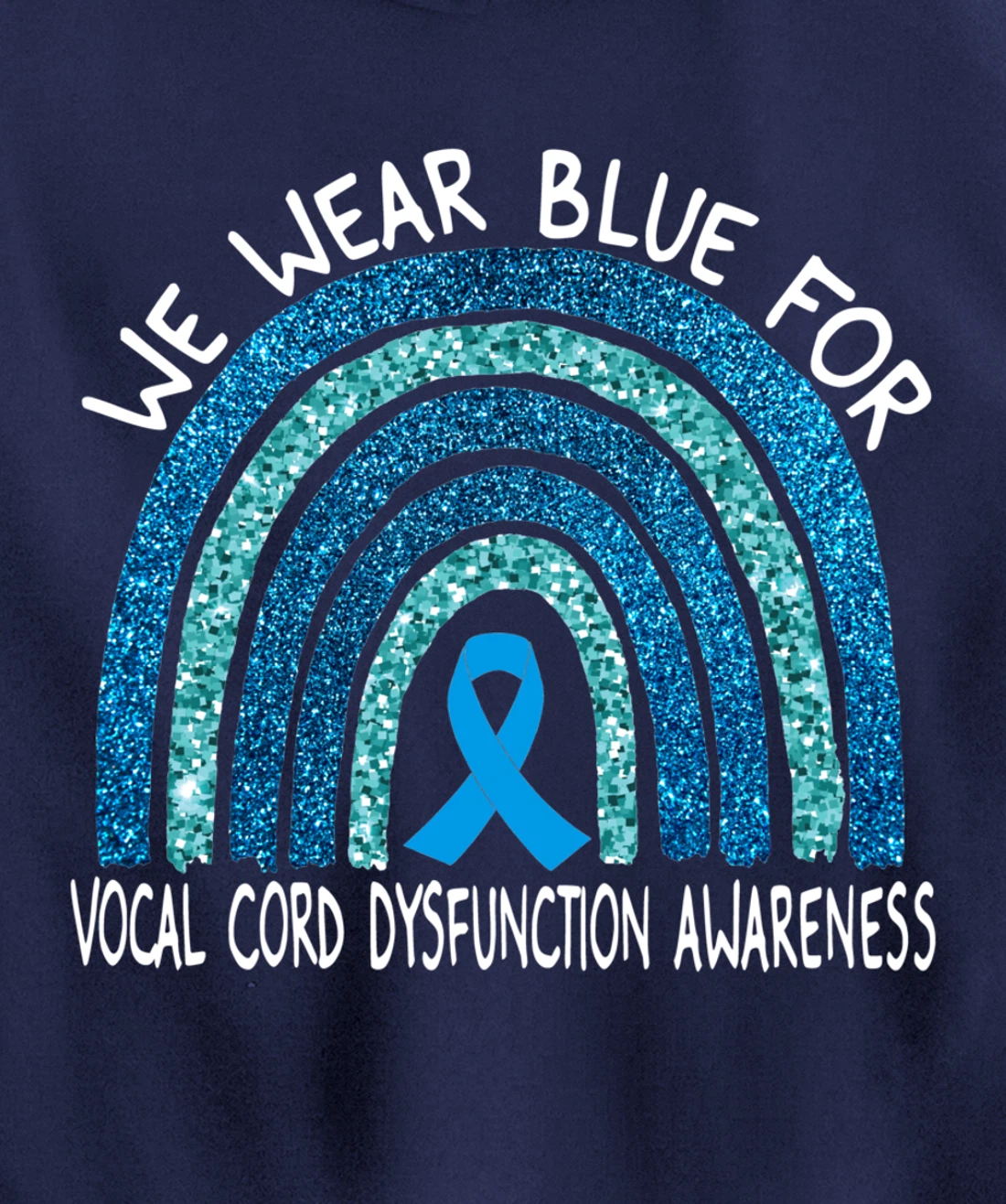 We Wear Blue For Vocal Cord Dysfunction Rainbow Gift Pullover Hoodie