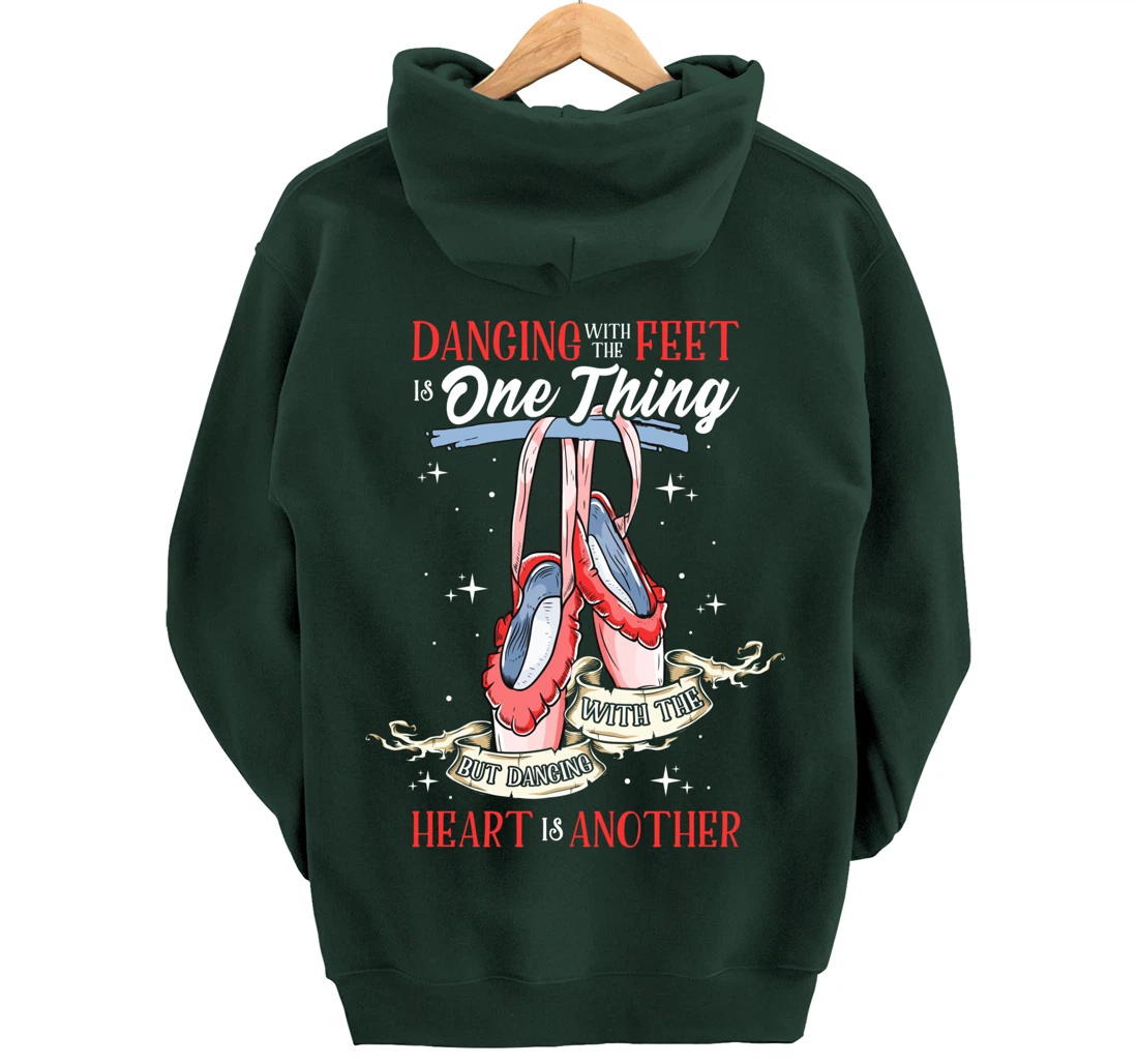 Cute Ballet Dance Quote for Girls | Dancing With the Heart Pullover Hoodie