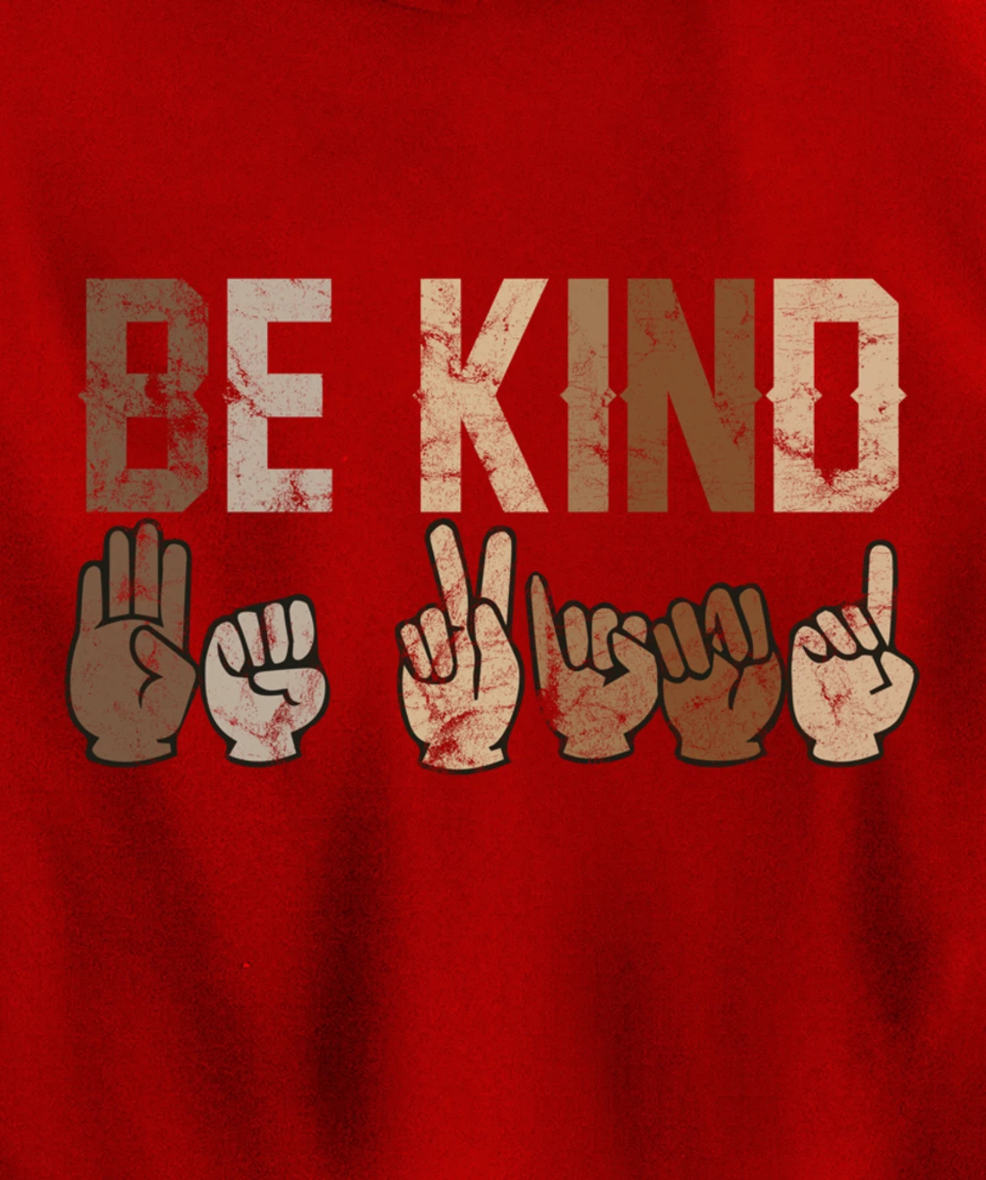 Be Kind Sign Language Racial Equality Teachers melanin ASL Pullover Hoodie