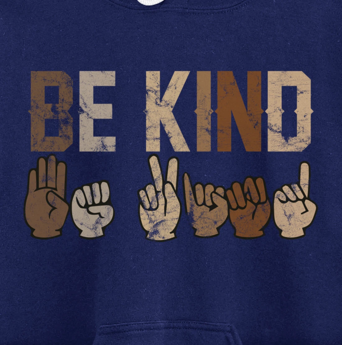 Be Kind Sign Language Racial Equality Teachers melanin ASL Pullover Hoodie