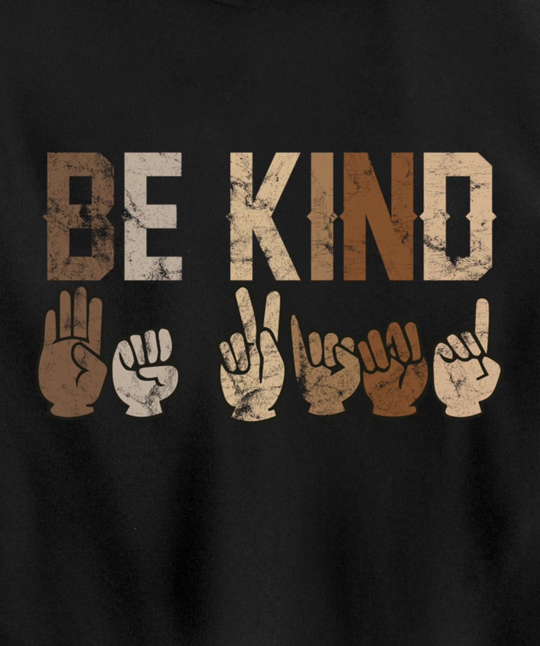 Be Kind Sign Language Racial Equality Teachers melanin ASL Pullover Hoodie