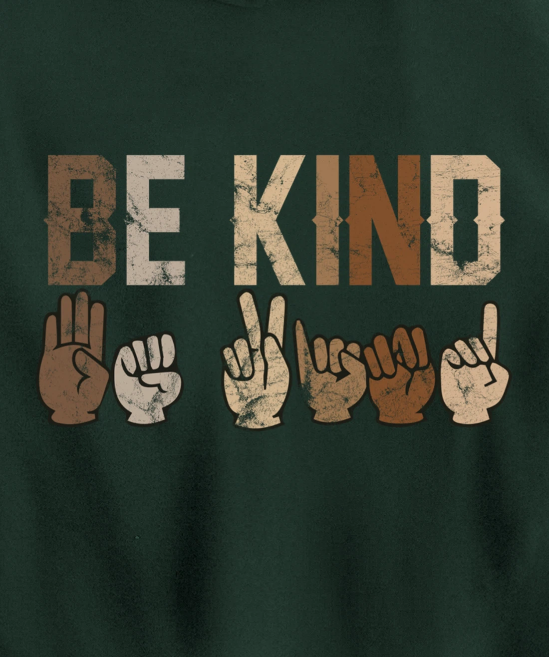 Be Kind Sign Language Racial Equality Teachers melanin ASL Pullover Hoodie