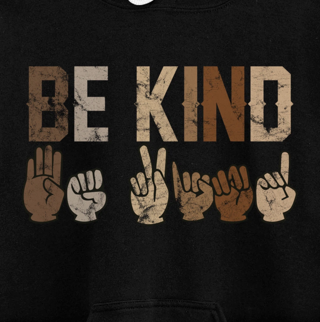 Be Kind Sign Language Racial Equality Teachers melanin ASL Pullover Hoodie