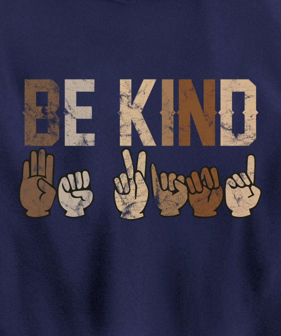 Be Kind Sign Language Racial Equality Teachers melanin ASL Pullover Hoodie