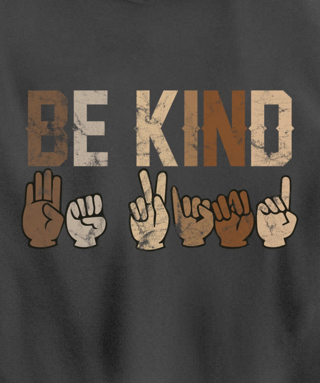 Be Kind Sign Language Racial Equality Teachers melanin ASL Pullover Hoodie