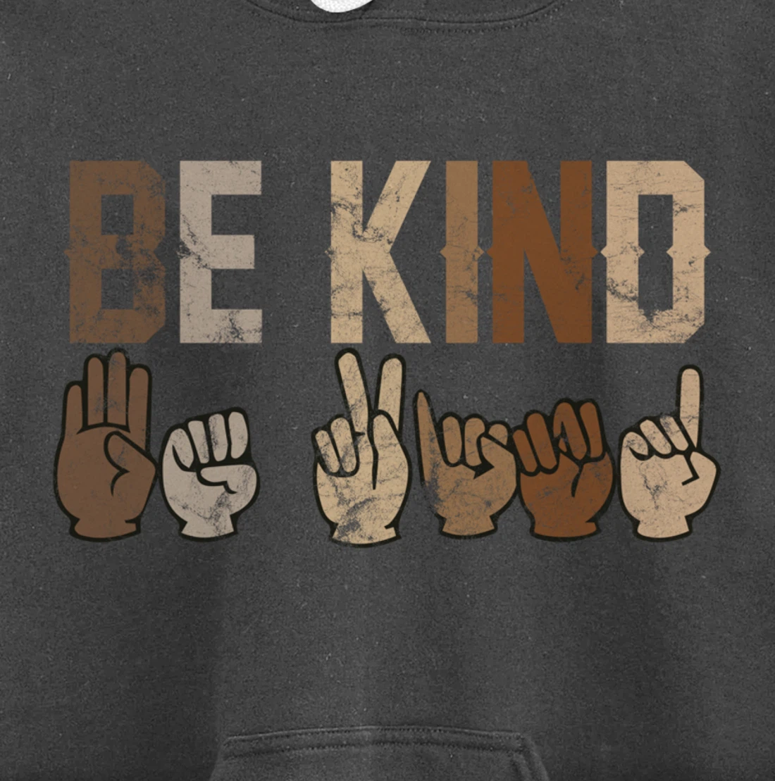 Be Kind Sign Language Racial Equality Teachers melanin ASL Pullover Hoodie