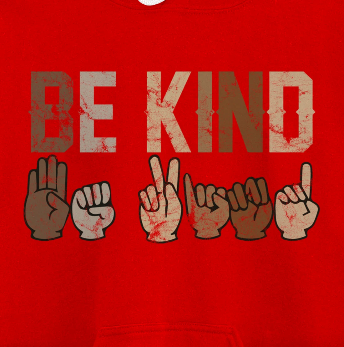 Be Kind Sign Language Racial Equality Teachers melanin ASL Pullover Hoodie