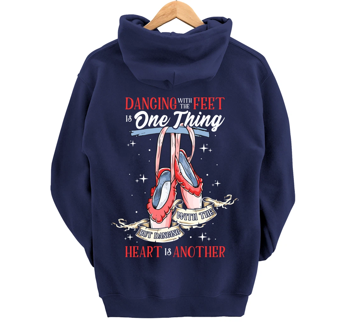 Cute Ballet Dance Quote for Girls | Dancing With the Heart Pullover Hoodie