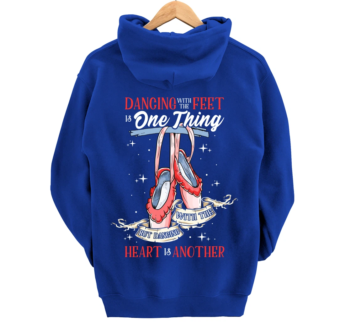 Cute Ballet Dance Quote for Girls | Dancing With the Heart Pullover Hoodie