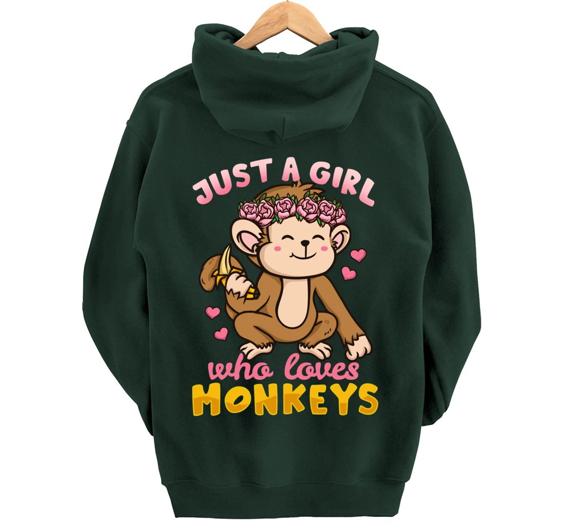 Monkey Funny Gift for Monkey Lovers Pullover Hoodie