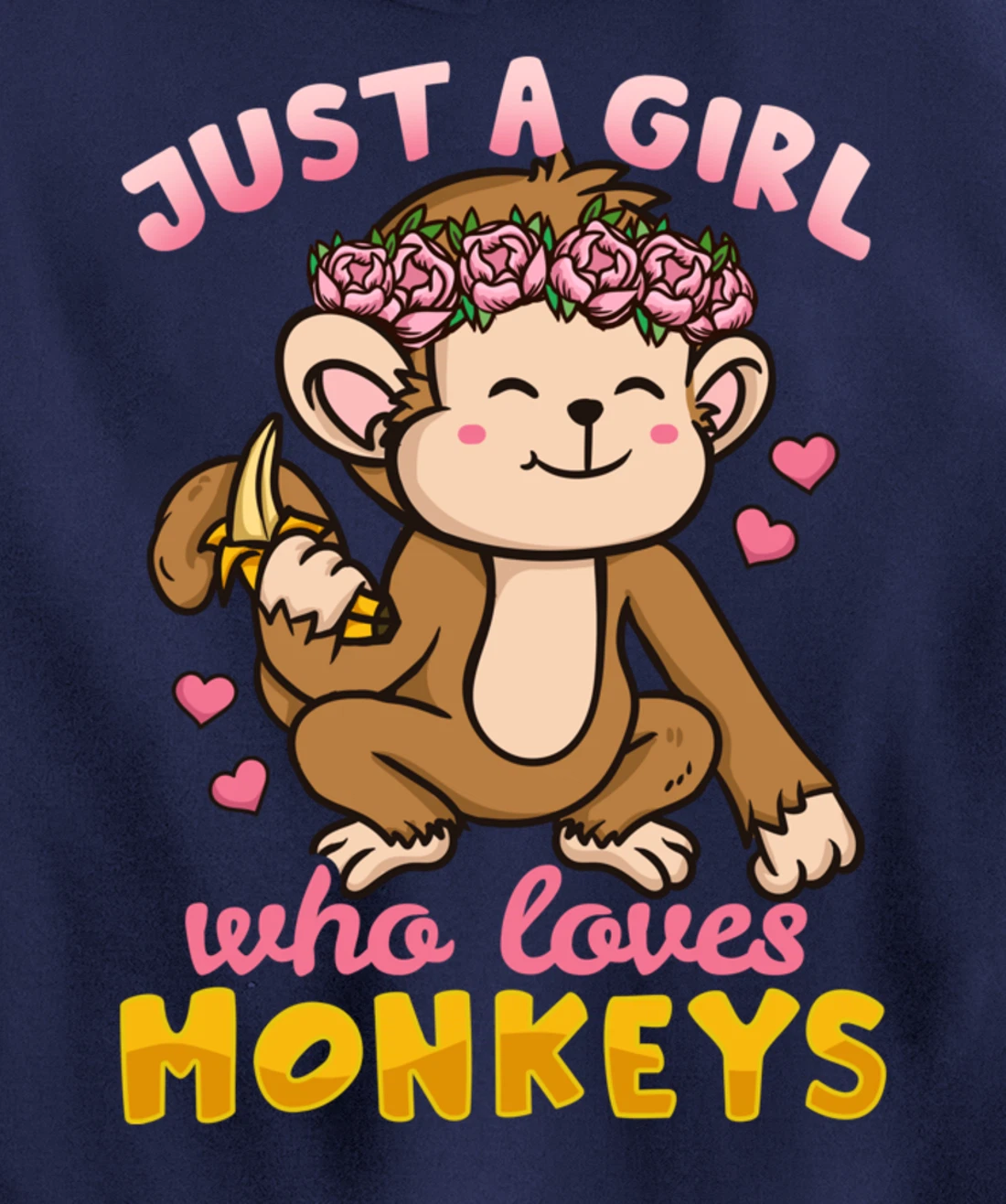 Monkey Funny Gift for Monkey Lovers Pullover Hoodie