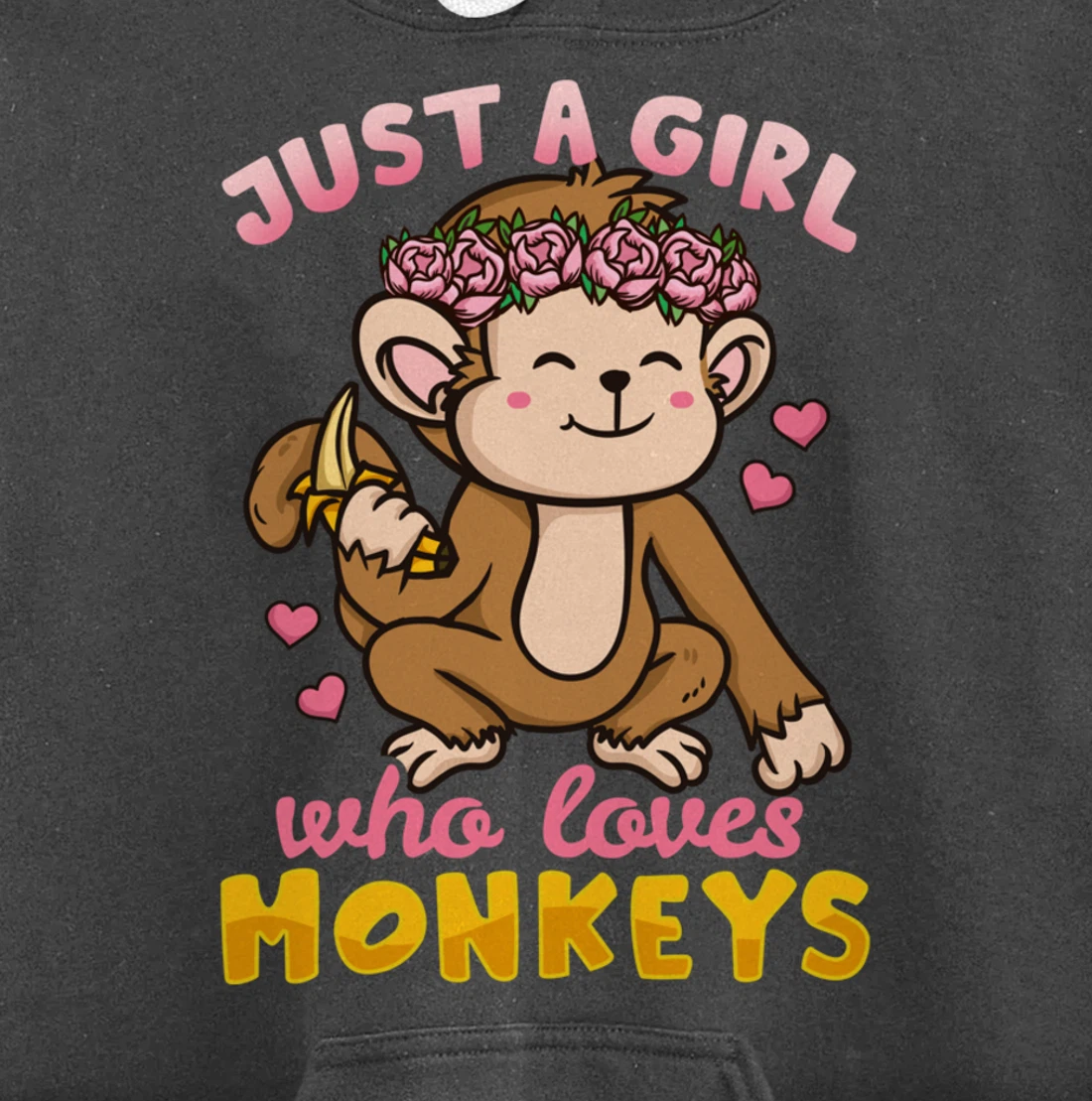 Monkey Funny Gift for Monkey Lovers Pullover Hoodie