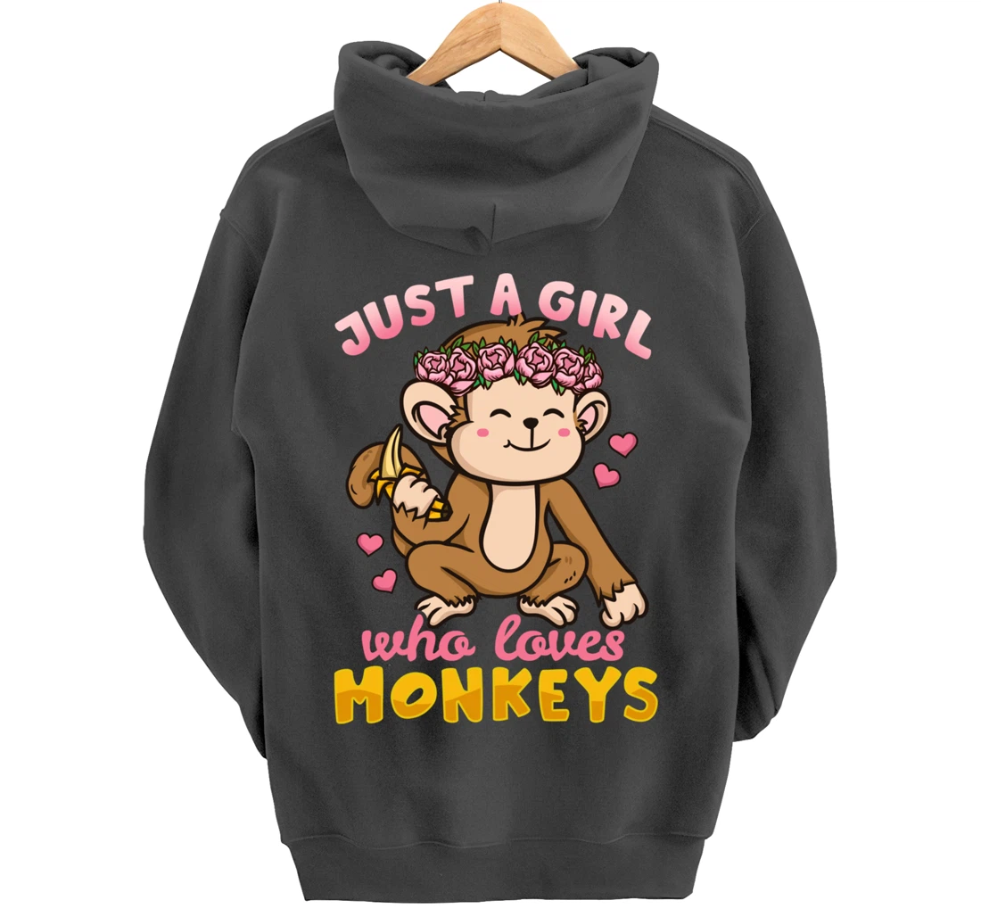 Monkey Funny Gift for Monkey Lovers Pullover Hoodie
