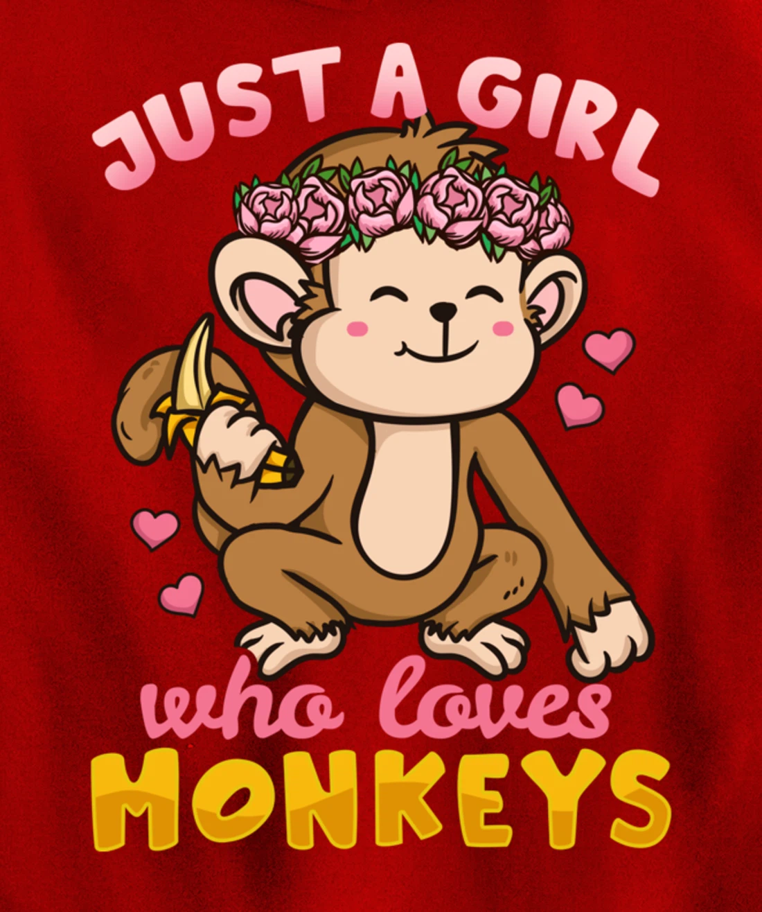 Monkey Funny Gift for Monkey Lovers Pullover Hoodie