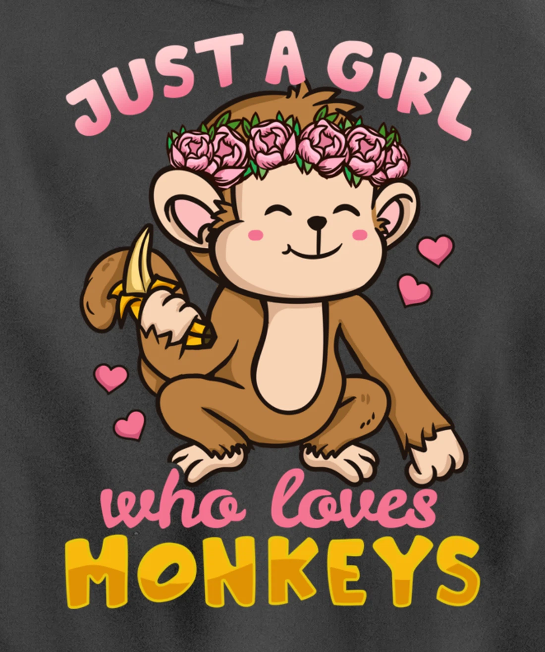 Monkey Funny Gift for Monkey Lovers Pullover Hoodie
