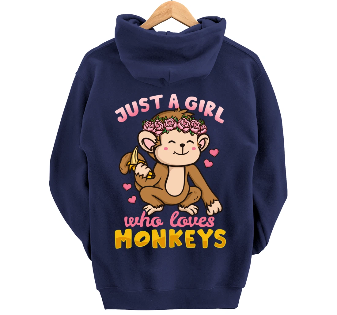 Monkey Funny Gift for Monkey Lovers Pullover Hoodie
