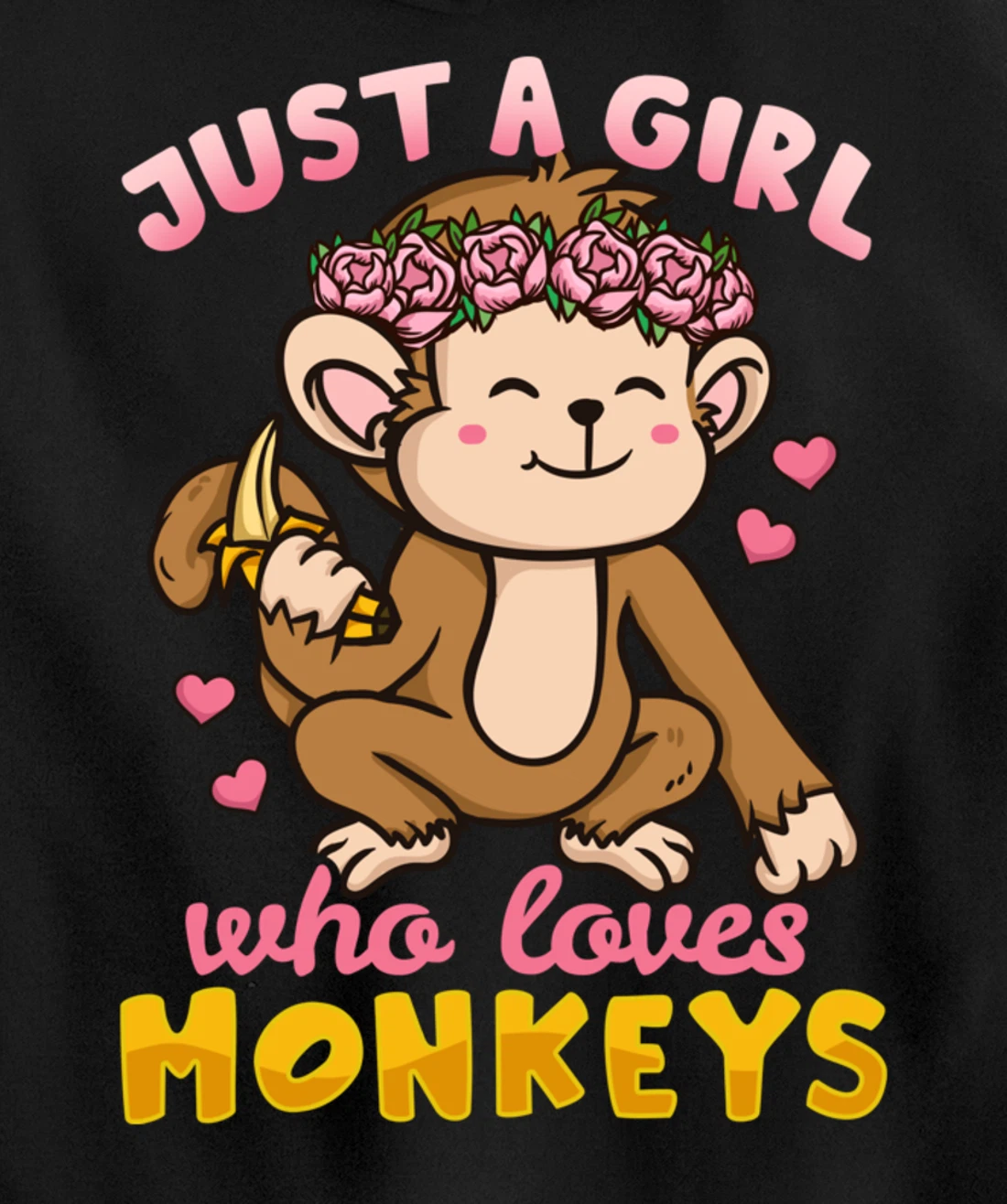 Monkey Funny Gift for Monkey Lovers Pullover Hoodie