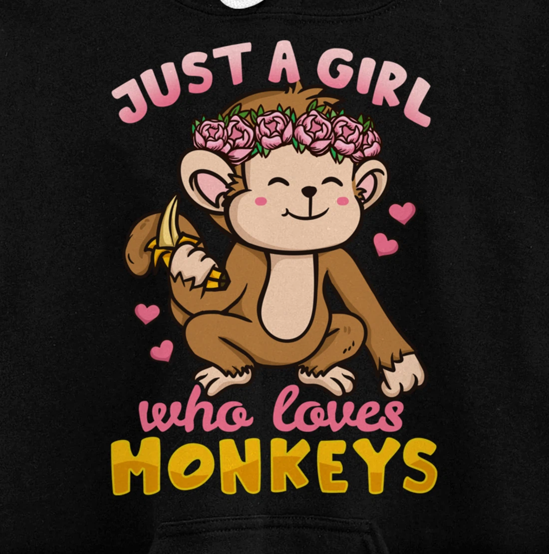 Monkey Funny Gift for Monkey Lovers Pullover Hoodie