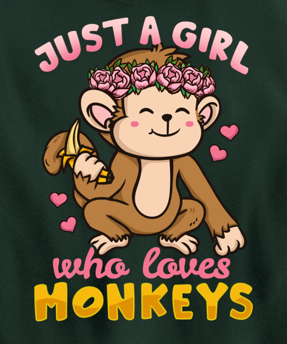 Monkey Funny Gift for Monkey Lovers Pullover Hoodie