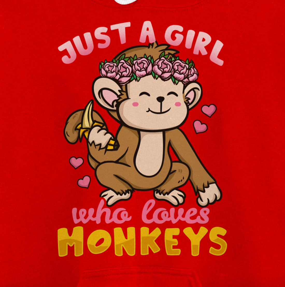 Monkey Funny Gift for Monkey Lovers Pullover Hoodie