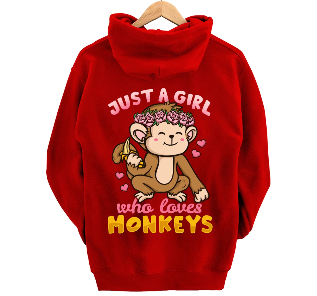 Monkey Funny Gift for Monkey Lovers Pullover Hoodie