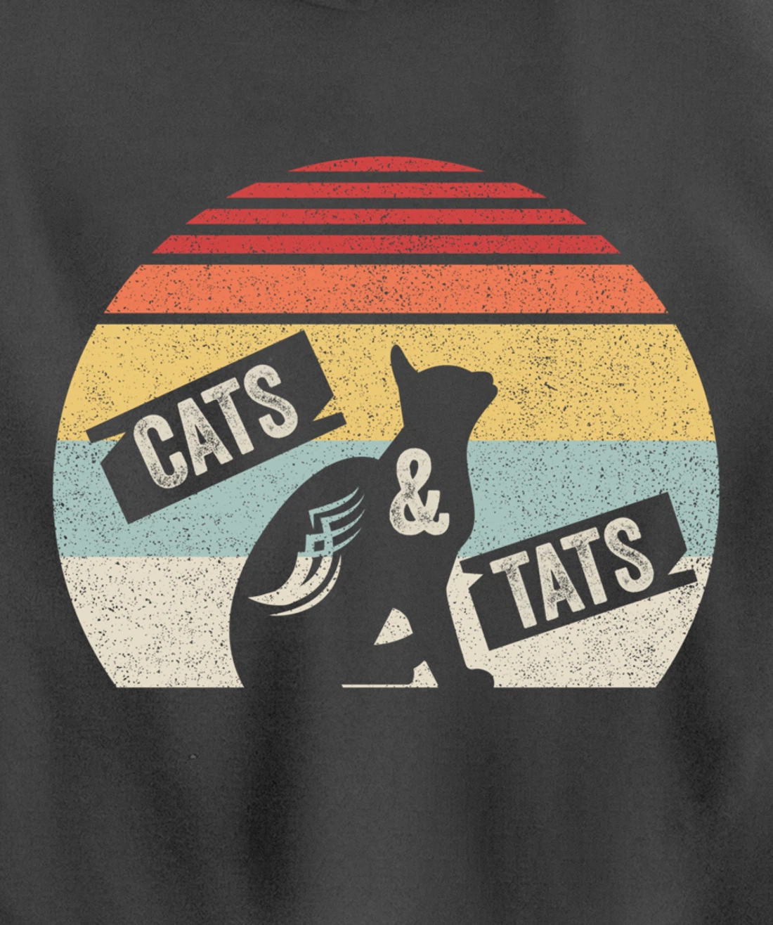 Vintage Retro Cats And Tats Shirt Cat Tattoo Lover Gift Pullover Hoodie
